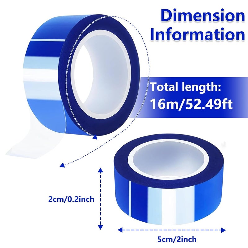 UTNVBTR 6 Rolls 20mm x16m(52ft) Blue Heat Resistant Tape，Heat Transfer Tape for Heat Sublimation Press Vinyl，and Fixing of Electronic Parts During Processing，No Residue - Image 2